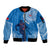 Custom Samoa Rugby Sleeve Zip Bomber Jacket Pacific 2023 Go Toa Samoa LT14 Unisex Blue - Polynesian Pride