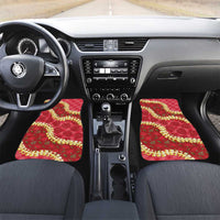 Red Palaka Hawaii Mele Kalikimaka Car Mats Ohia Lehua Monstera Puakenikeni Lei - Polynesian Pride