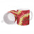 Red Palaka Hawaii Mele Kalikimaka Ceramic Mug Ohia Lehua Monstera Puakenikeni Lei - Polynesian Pride