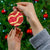 Red Palaka Hawaii Mele Kalikimaka Ceramic Ornament Ohia Lehua Monstera Puakenikeni Lei - Polynesian Pride