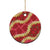 Red Palaka Hawaii Mele Kalikimaka Ceramic Ornament Ohia Lehua Monstera Puakenikeni Lei - Polynesian Pride
