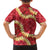 Red Palaka Hawaii Mele Kalikimaka Family Matching Off Shoulder Short Dress and Hawaiian Shirt Ohia Lehua Monstera Puakenikeni Lei - Polynesian Pride