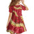 Red Palaka Hawaii Mele Kalikimaka Family Matching Off Shoulder Short Dress and Hawaiian Shirt Ohia Lehua Monstera Puakenikeni Lei - Polynesian Pride