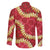 Red Palaka Hawaii Mele Kalikimaka Family Matching Off Shoulder Short Dress and Hawaiian Shirt Ohia Lehua Monstera Puakenikeni Lei - Polynesian Pride