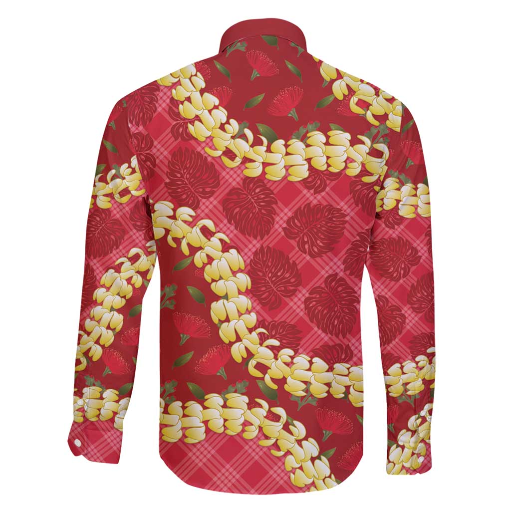 Red Palaka Hawaii Mele Kalikimaka Family Matching Puletasi and Hawaiian Shirt Ohia Lehua Monstera Puakenikeni Lei - Polynesian Pride