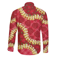 Red Palaka Hawaii Mele Kalikimaka Family Matching Puletasi and Hawaiian Shirt Ohia Lehua Monstera Puakenikeni Lei - Polynesian Pride