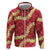 Red Palaka Hawaii Mele Kalikimaka Hoodie Ohia Lehua Monstera Puakenikeni Lei - Polynesian Pride