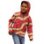 Red Palaka Hawaii Mele Kalikimaka Kid Hoodie Ohia Lehua Monstera Puakenikeni Lei - Polynesian Pride