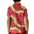 Red Palaka Hawaii Mele Kalikimaka Kid Polo Shirt Ohia Lehua Monstera Puakenikeni Lei - Polynesian Pride
