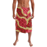 Red Palaka Hawaii Mele Kalikimaka Lavalava Ohia Lehua Monstera Puakenikeni Lei - Polynesian Pride