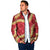 Red Palaka Hawaii Mele Kalikimaka Padded Jacket Ohia Lehua Monstera Puakenikeni Lei - Polynesian Pride