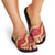 Red Palaka Hawaii Mele Kalikimaka Slide Sandals Ohia Lehua Monstera Puakenikeni Lei - Polynesian Pride