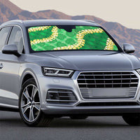 Green Palaka Hawaii Mele Kalikimaka Auto Sun Shade Ohia Lehua Monstera Puakenikeni Lei - Polynesian Pride