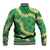Green Palaka Hawaii Mele Kalikimaka Baseball Jacket Ohia Lehua Monstera Puakenikeni Lei - Polynesian Pride