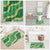 Green Palaka Hawaii Mele Kalikimaka Bathroom Set Ohia Lehua Monstera Puakenikeni Lei - Polynesian Pride