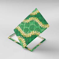 Green Palaka Hawaii Mele Kalikimaka Canvas Wall Art Ohia Lehua Monstera Puakenikeni Lei - Polynesian Pride