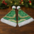 Green Palaka Hawaii Mele Kalikimaka Christmas Santa Hat Ohia Lehua Monstera Puakenikeni Lei - Polynesian Pride