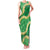Green Palaka Hawaii Mele Kalikimaka Family Matching Tank Maxi Dress and Hawaiian Shirt Ohia Lehua Monstera Puakenikeni Lei - Polynesian Pride