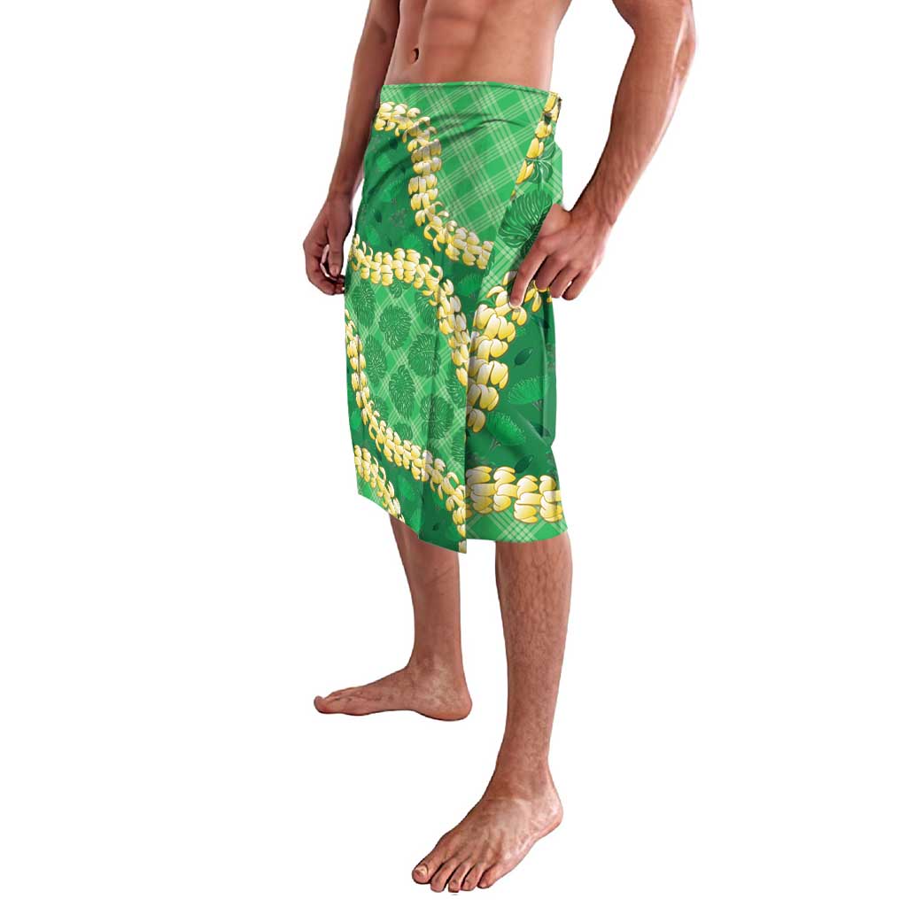Green Palaka Hawaii Mele Kalikimaka Lavalava Ohia Lehua Monstera Puakenikeni Lei - Polynesian Pride