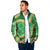 Green Palaka Hawaii Mele Kalikimaka Padded Jacket Ohia Lehua Monstera Puakenikeni Lei - Polynesian Pride