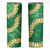 Green Palaka Hawaii Mele Kalikimaka Skinny Tumbler Ohia Lehua Monstera Puakenikeni Lei - Polynesian Pride