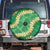 Green Palaka Hawaii Mele Kalikimaka Spare Tire Cover Ohia Lehua Monstera Puakenikeni Lei - Polynesian Pride