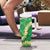 Green Palaka Hawaii Mele Kalikimaka Tumbler With Handle Ohia Lehua Monstera Puakenikeni Lei - Polynesian Pride