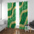 Green Palaka Hawaii Mele Kalikimaka Window Curtain Ohia Lehua Monstera Puakenikeni Lei - Polynesian Pride