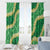 Green Palaka Hawaii Mele Kalikimaka Window Curtain Ohia Lehua Monstera Puakenikeni Lei - Polynesian Pride