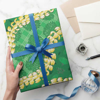 Green Palaka Hawaii Mele Kalikimaka Wrapping Paper Ohia Lehua Monstera Puakenikeni Lei - Polynesian Pride