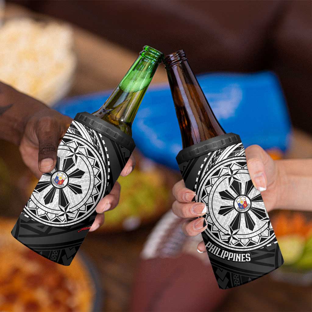 Philippines Strong 4 in 1 Can Cooler Tumbler Filipino Map Polynesian Tattoo - Polynesian Pride