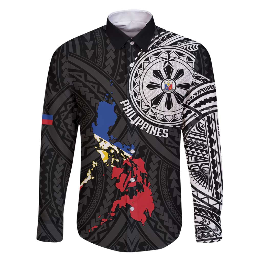 Philippines Strong Family Matching Puletasi and Hawaiian Shirt Filipino Map Polynesian Tattoo - Polynesian Pride