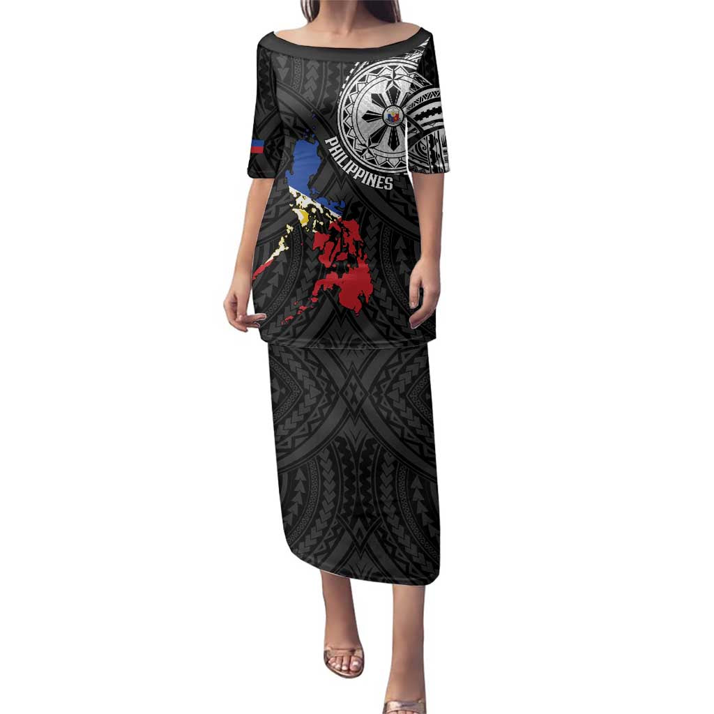 Philippines Strong Family Matching Puletasi and Hawaiian Shirt Filipino Map Polynesian Tattoo - Polynesian Pride