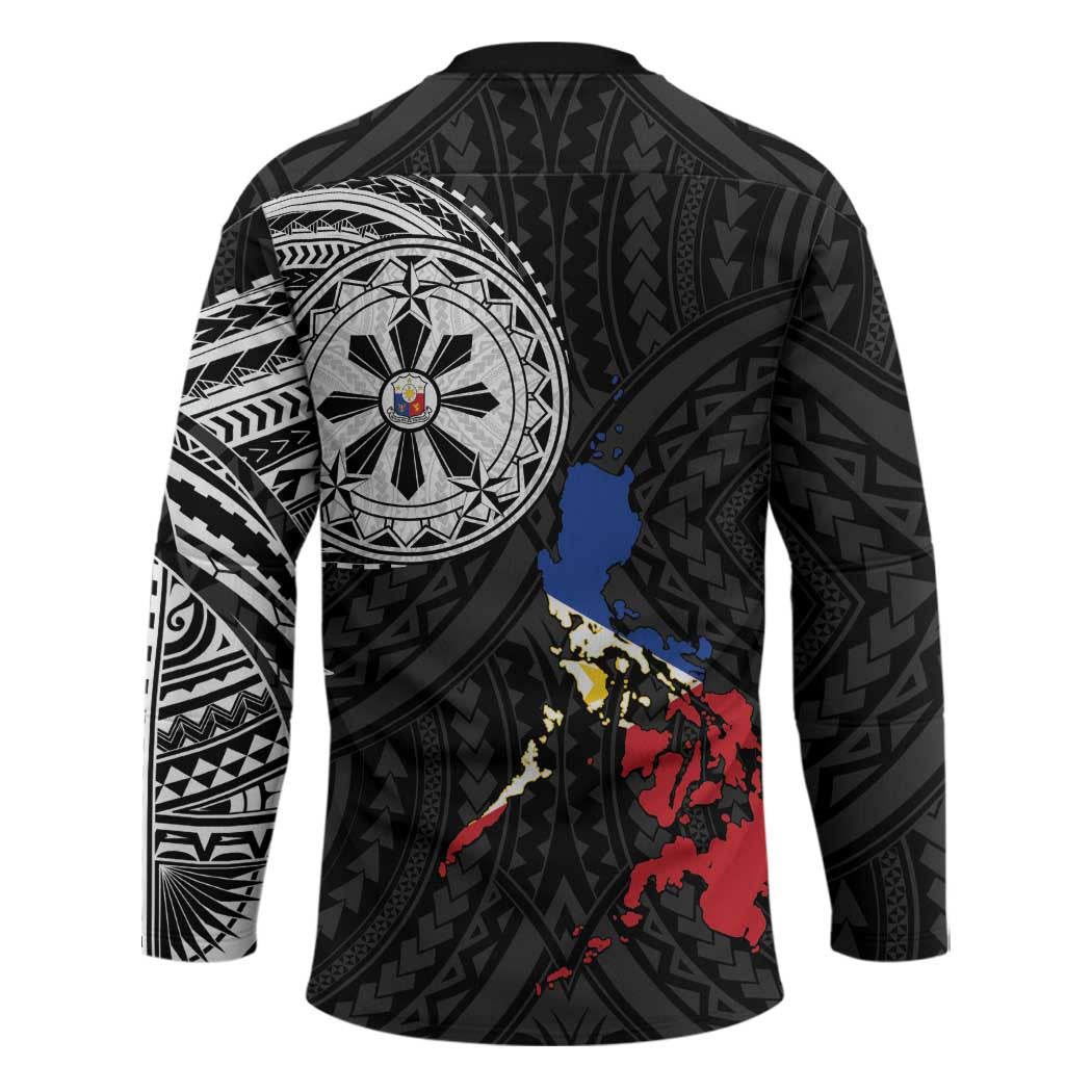 Philippines Strong Hockey Jersey Filipino Map Polynesian Tattoo - Polynesian Pride