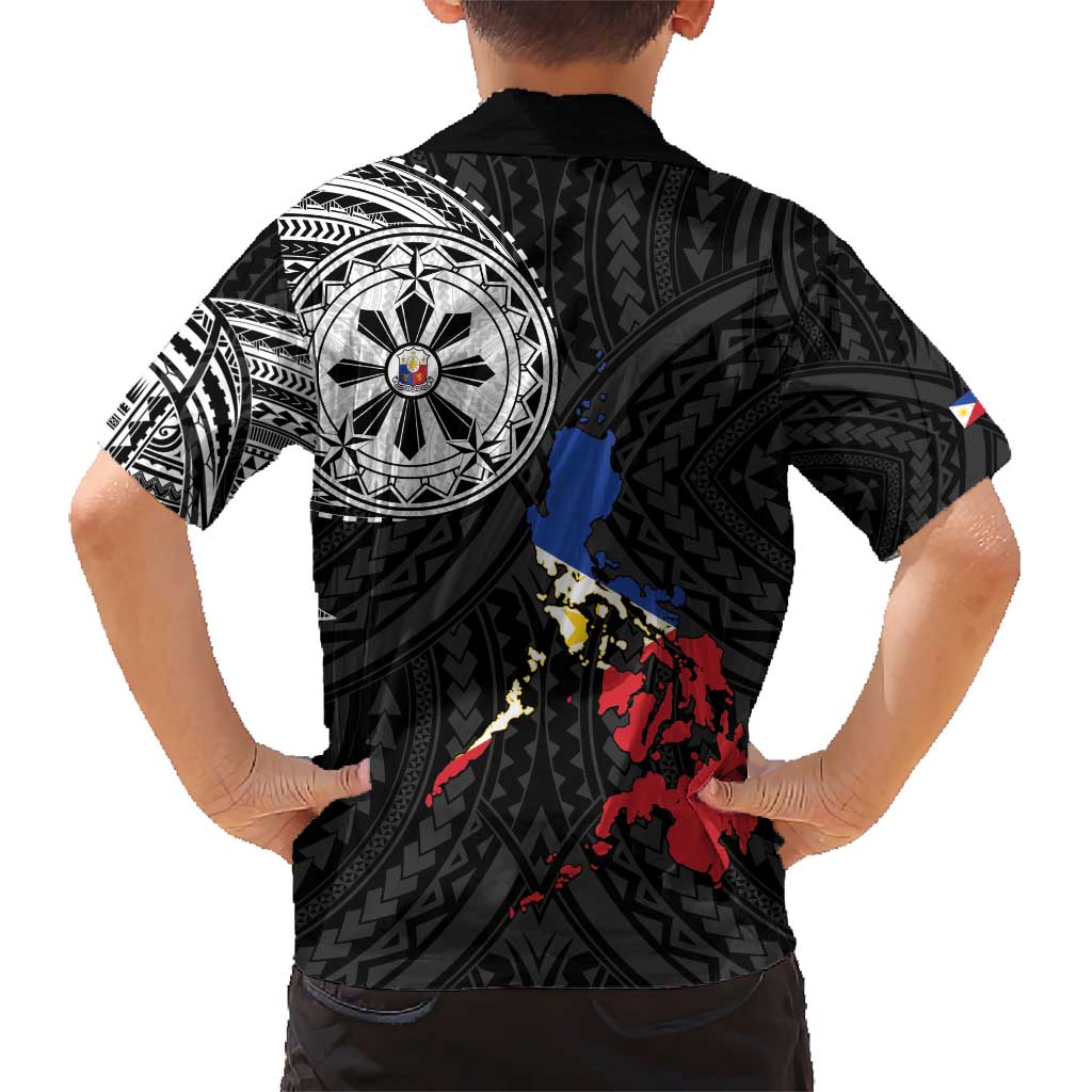 Philippines Strong Kid Hawaiian Shirt Filipino Map Polynesian Tattoo - Polynesian Pride