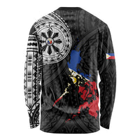 Philippines Strong Long Sleeve Shirt Filipino Map Polynesian Tattoo - Polynesian Pride
