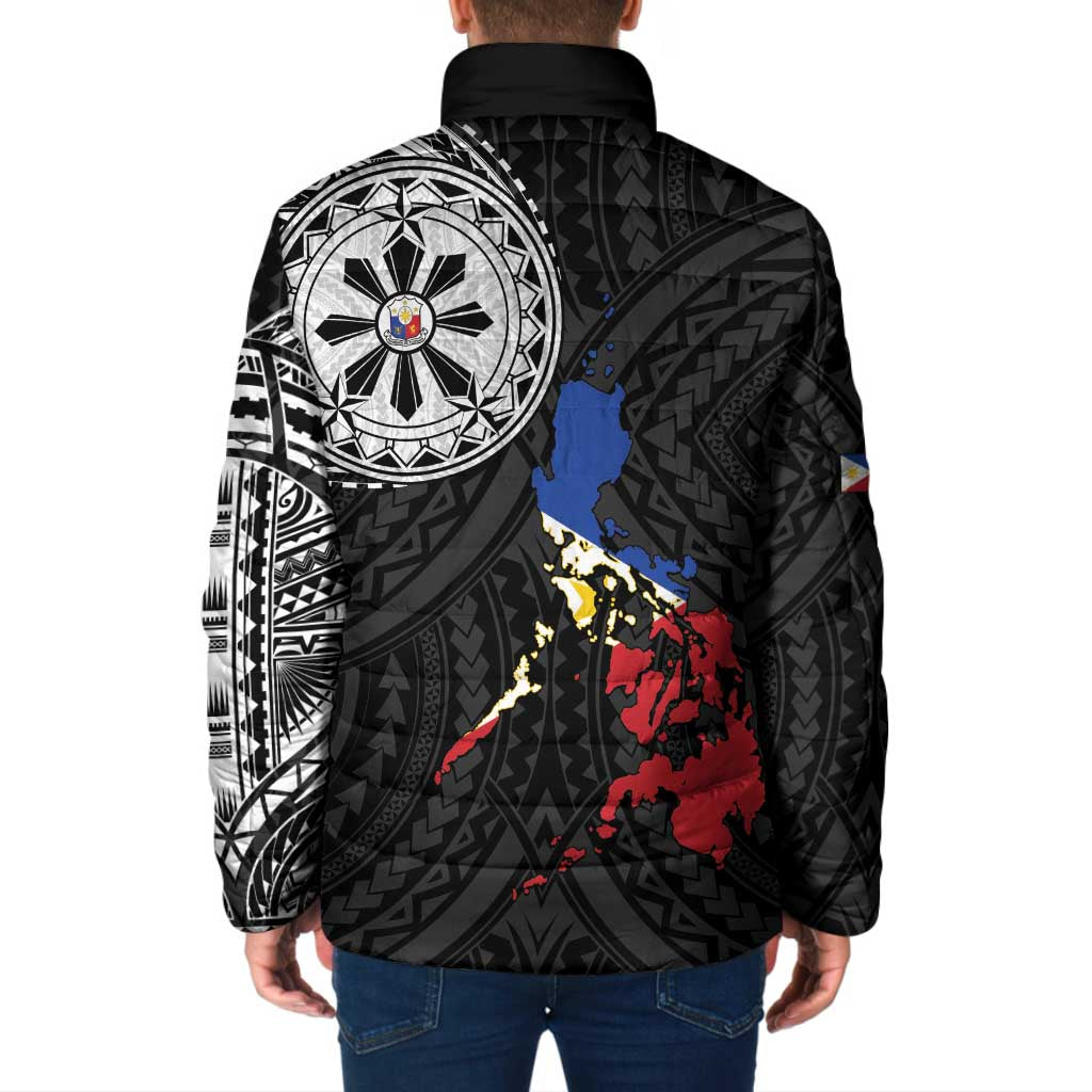 Philippines Strong Padded Jacket Filipino Map Polynesian Tattoo - Polynesian Pride
