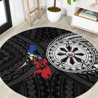 Philippines Strong Round Carpet Filipino Map Polynesian Tattoo - Polynesian Pride