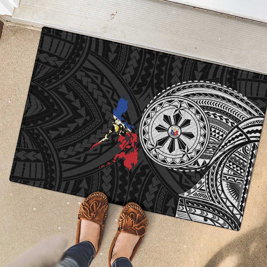 Philippines Strong Rubber Doormat Filipino Map Polynesian Tattoo - Polynesian Pride