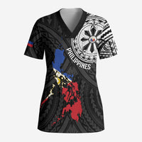 Philippines Strong Scrub Top Filipino Map Polynesian Tattoo - Polynesian Pride