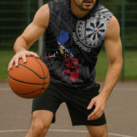 Philippines Strong Sleeveless Hoodie Filipino Map Polynesian Tattoo - Polynesian Pride