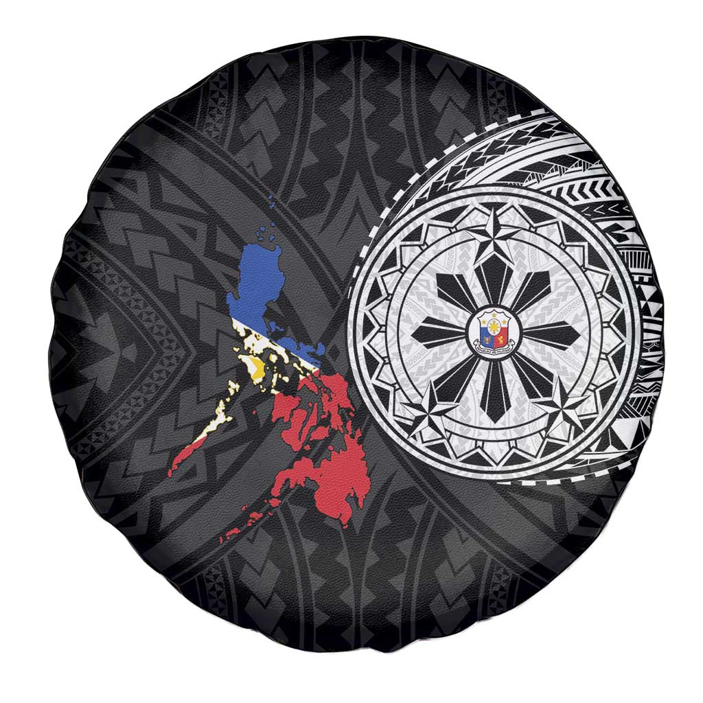 Philippines Strong Spare Tire Cover Filipino Map Polynesian Tattoo - Polynesian Pride