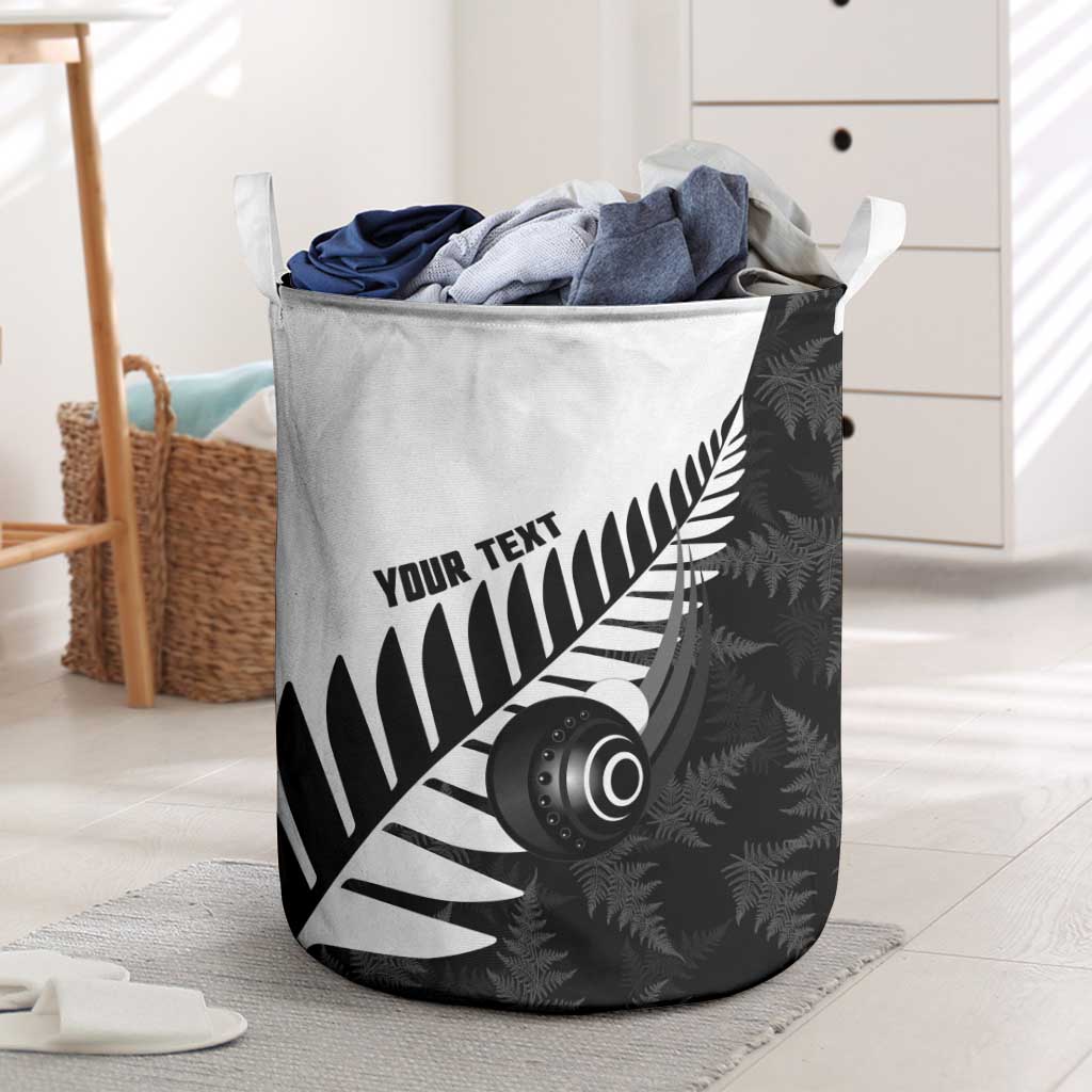 New Zealand Lawn Bowls Custom Laundry Basket Aotearoa Silver Fern - Polynesian Pride