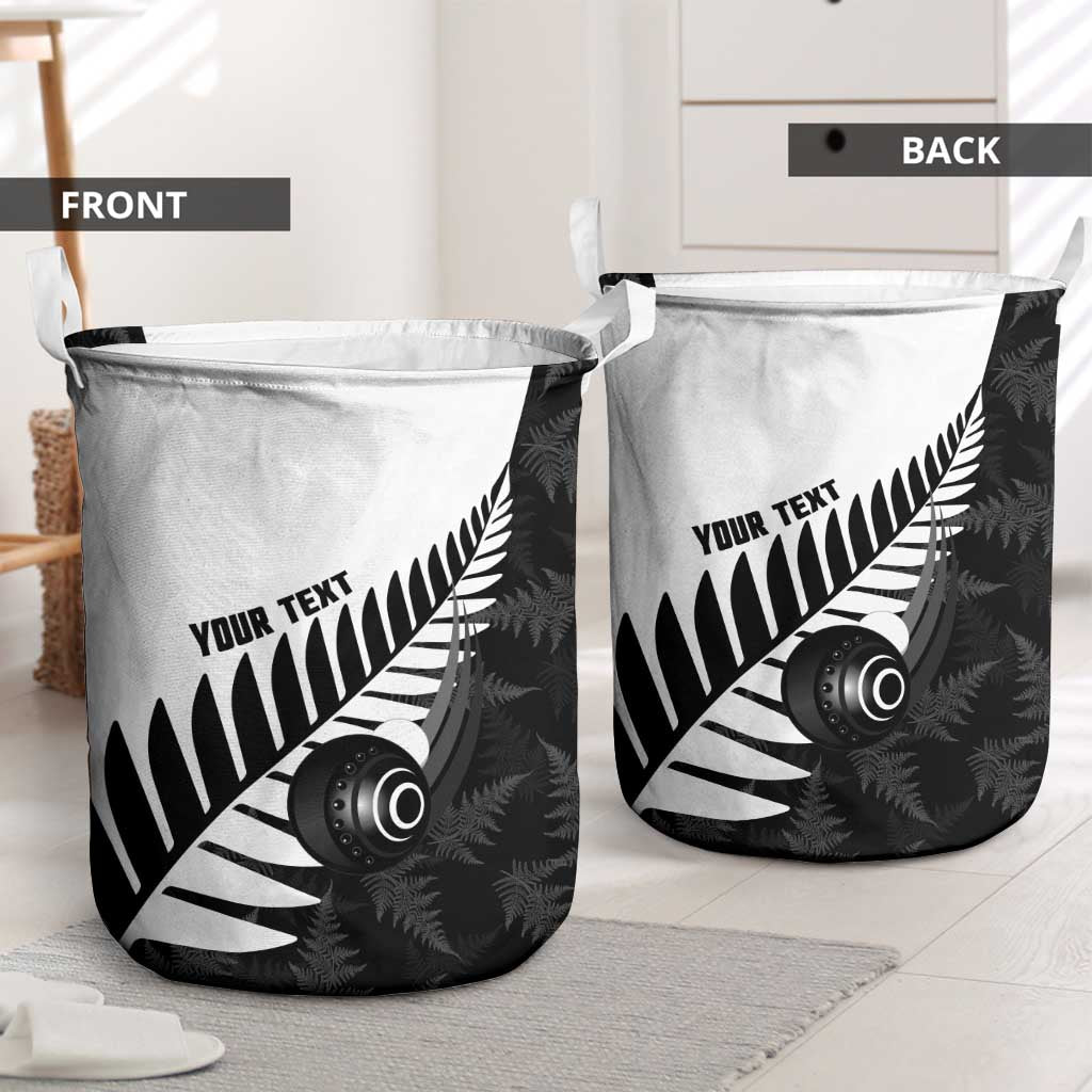 New Zealand Lawn Bowls Custom Laundry Basket Aotearoa Silver Fern - Polynesian Pride