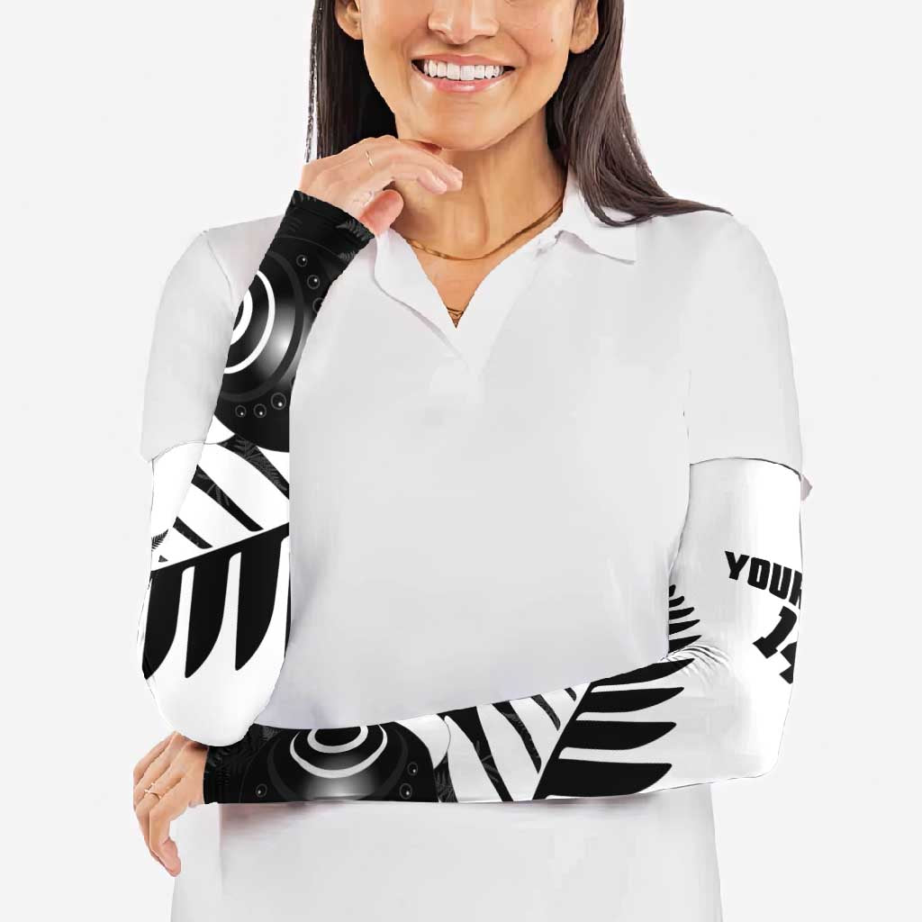 New Zealand Lawn Bowls Custom Arm Sleeves Aotearoa Silver Fern - Polynesian Pride