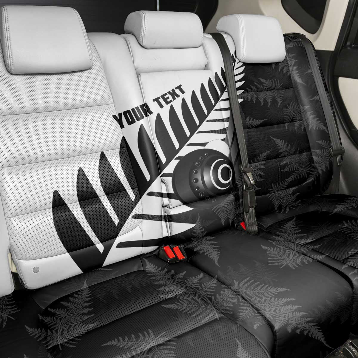 New Zealand Lawn Bowls Custom Back Car Seat Cover Aotearoa Silver Fern - Polynesian Pride