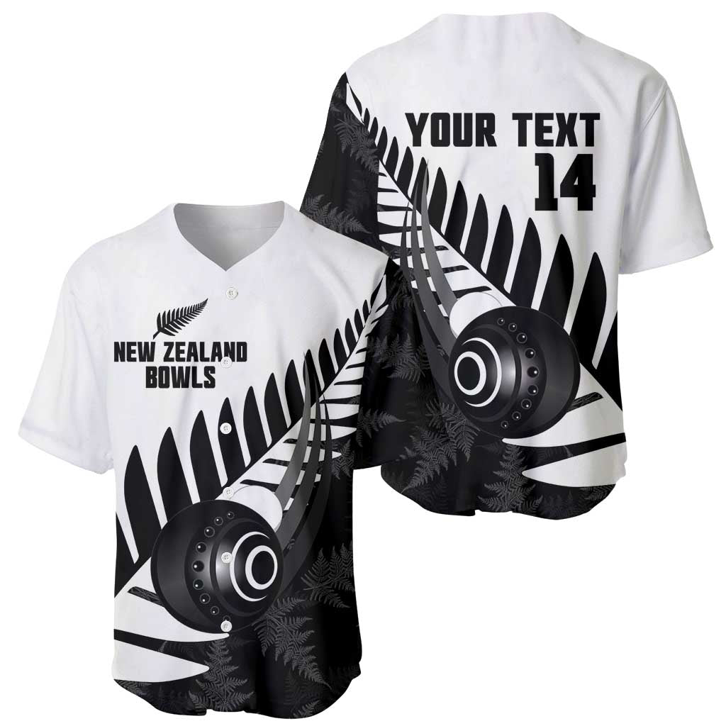 New Zealand Lawn Bowls Custom Baseball Jersey Aotearoa Silver Fern - Polynesian Pride