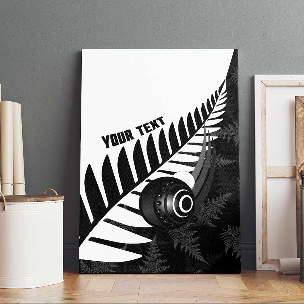 New Zealand Lawn Bowls Custom Canvas Wall Art Aotearoa Silver Fern - Polynesian Pride