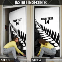 New Zealand Lawn Bowls Custom Door Cover Aotearoa Silver Fern - Polynesian Pride