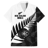 New Zealand Lawn Bowls Custom Family Matching Off Shoulder Short Dress and Hawaiian Shirt Aotearoa Silver Fern - Polynesian Pride